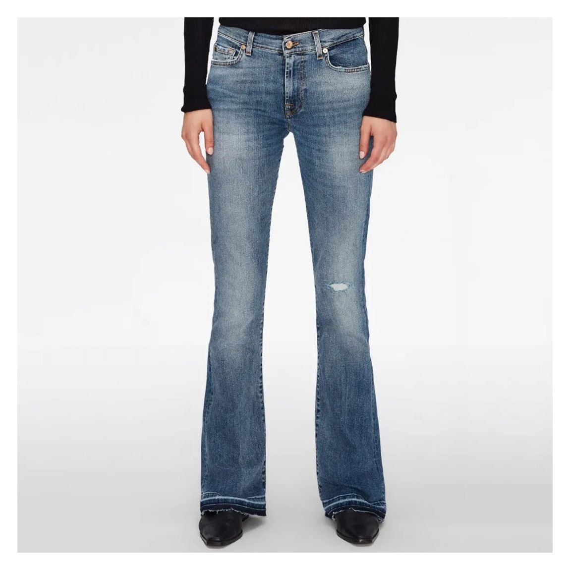 Faded Blue Bootcut Stretch Jeans main product photo
