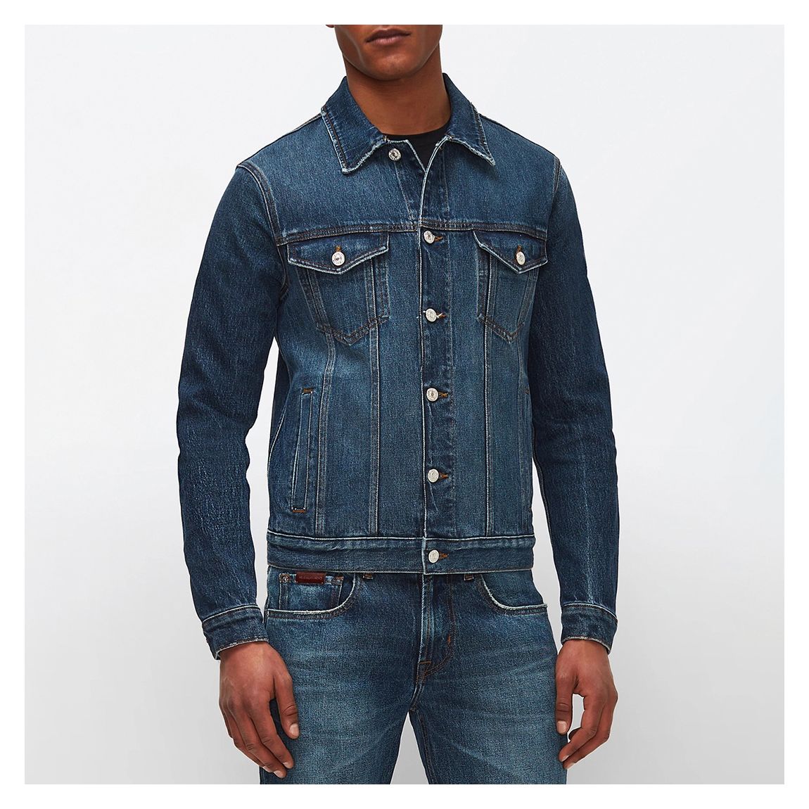 Mid Blue Straight Denim Jacket main product photo