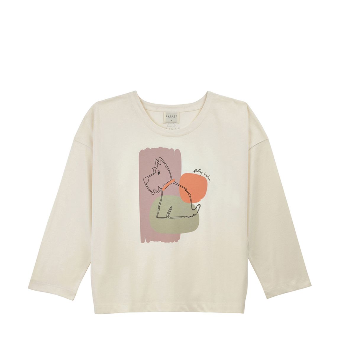 Ecru Beige Oversized Long Sleeve T-Shirt main product photo