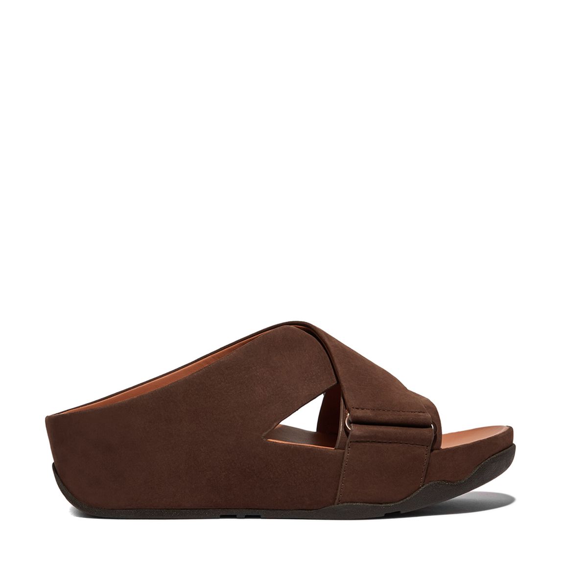 Chocolate Brown Shuv Nubuck Cross Slides main product photo