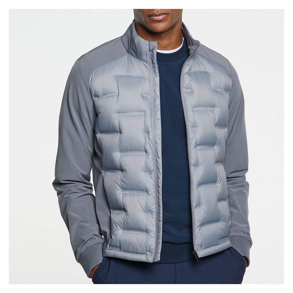 Grey Hybrid Quilted Jacket main product photo