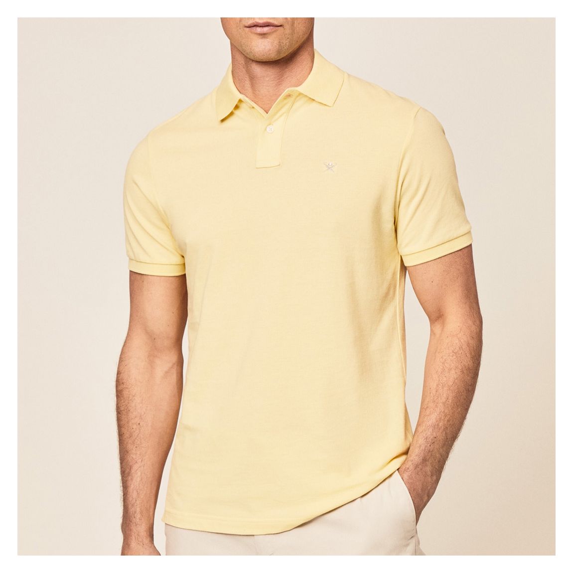 Yellow Logo Collar Cotton Polo Shirt main product photo
