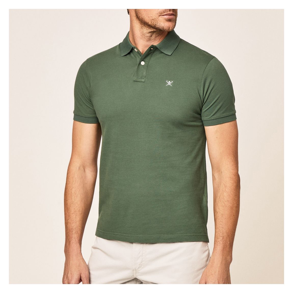 Green Logo Collar Cotton Polo Shirt main product photo