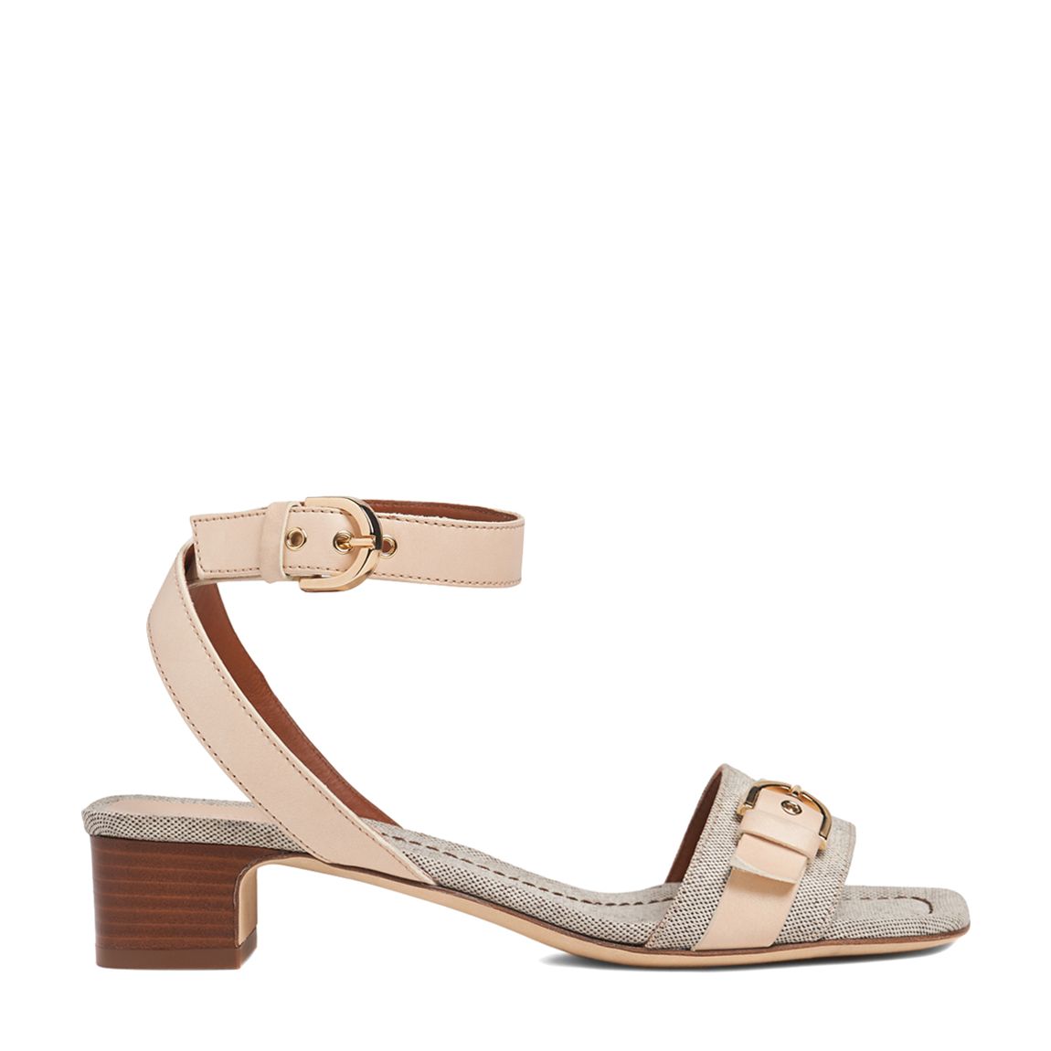Natural Canvas & Off-White Leather Sadie Sandals main product photo