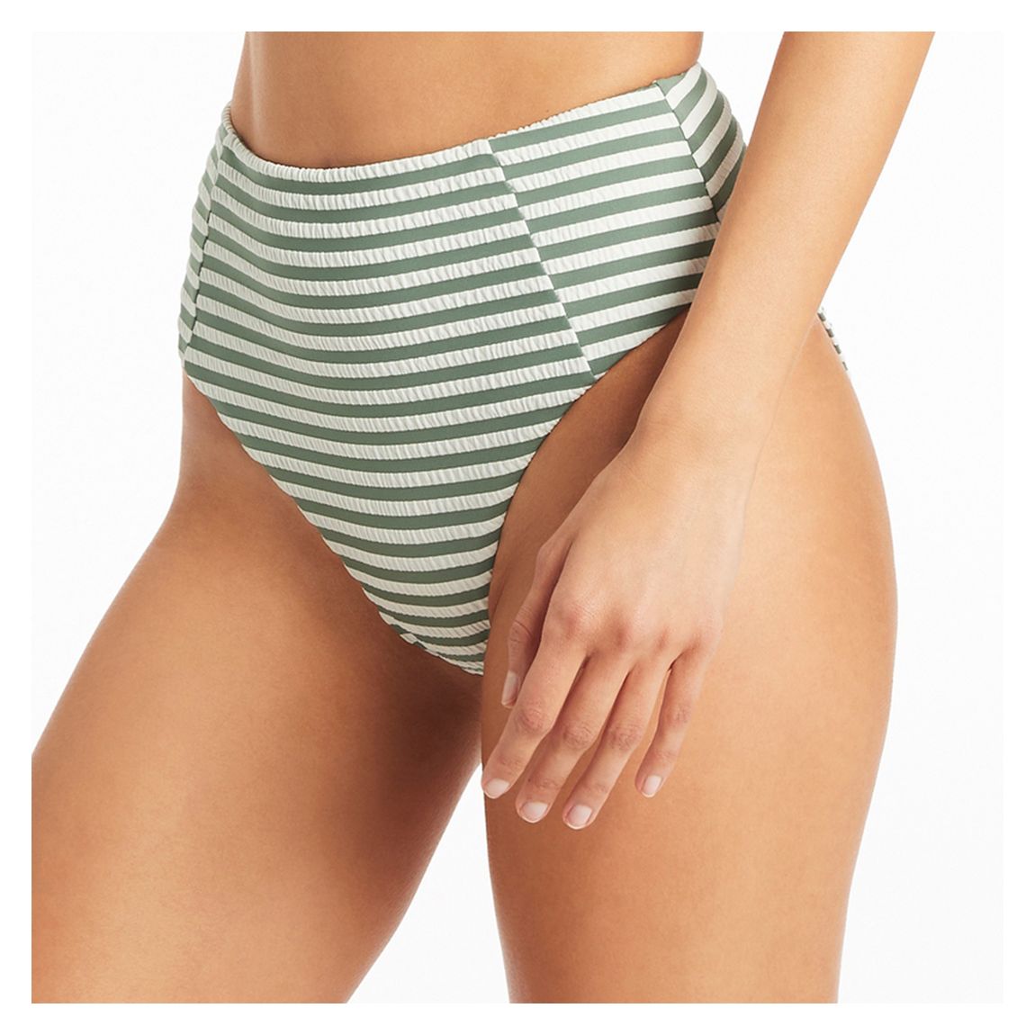 Khaki Capri Retro High Waist Bikini Briefs main product photo