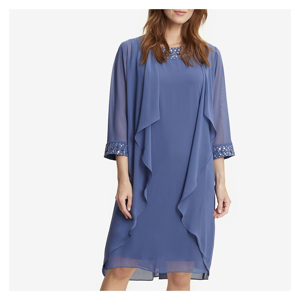 Blue Joseline Chiffon Jacket Dress main product photo