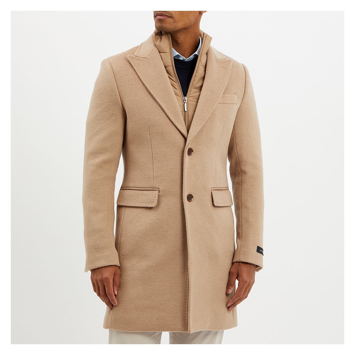 Camel Insert Wool Blend Coat main product photo