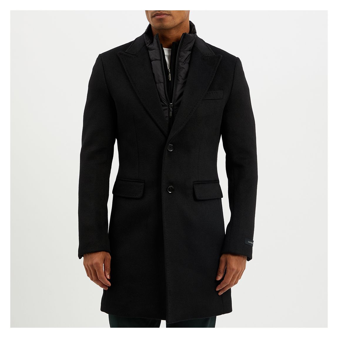 Black Insert Wool Blend Coat main product photo