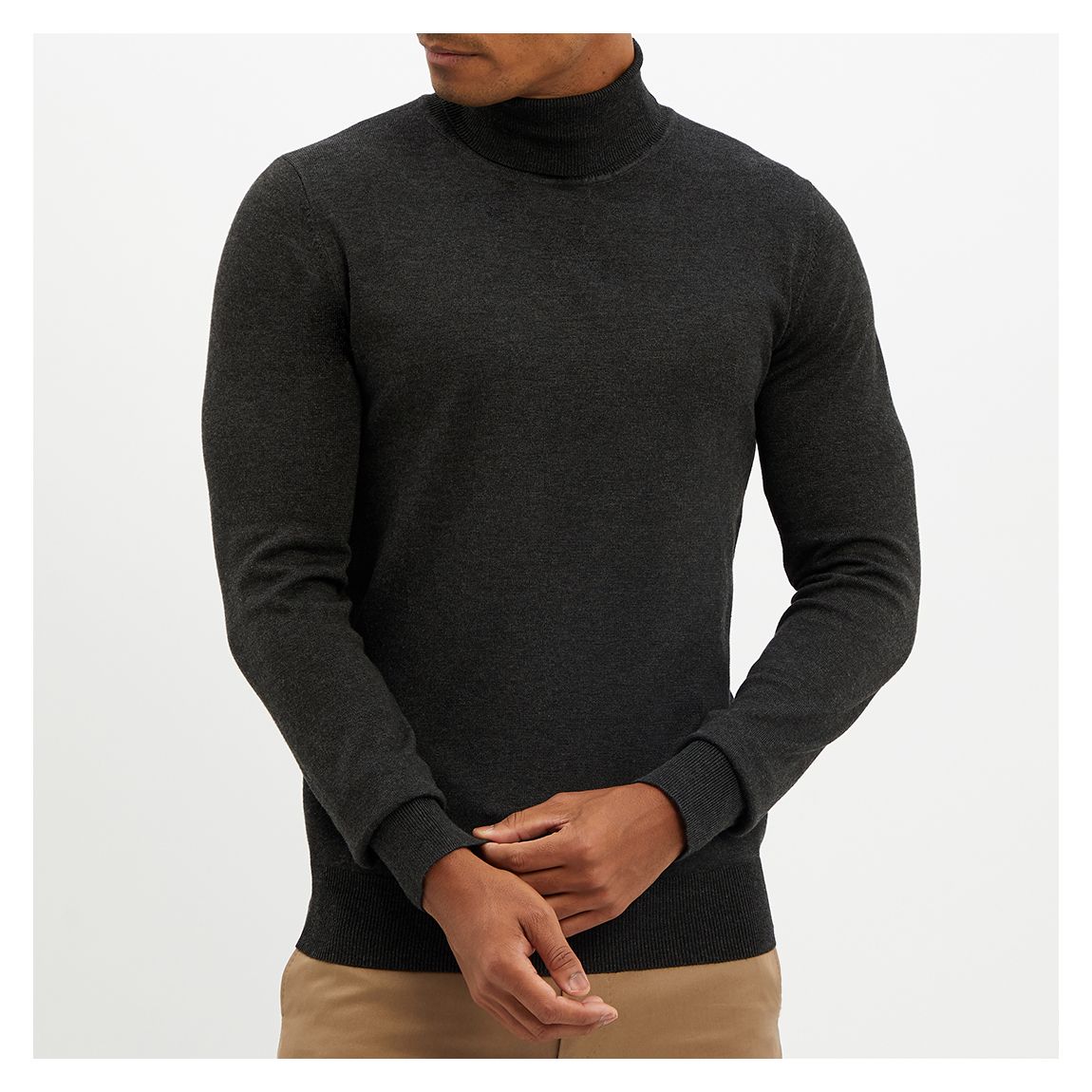 Charcoal Roll Neck Jumper main product photo