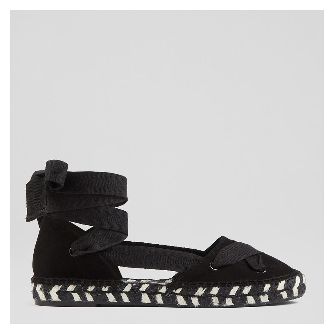 Black Adira Flat Espadrille Sandals main product photo