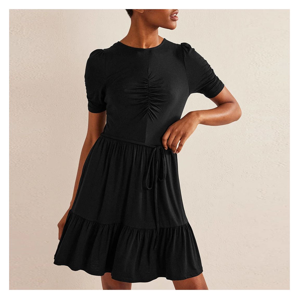 Black Ruched Bust Jersey Mini Dress main product photo
