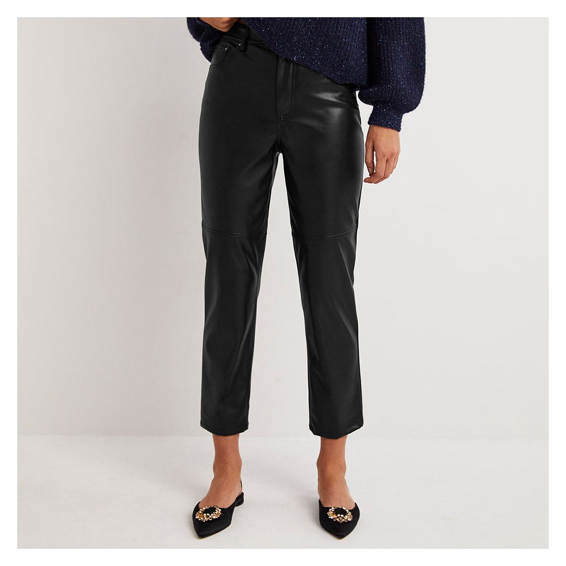 Faux Leather Straight Trousers main product photo
