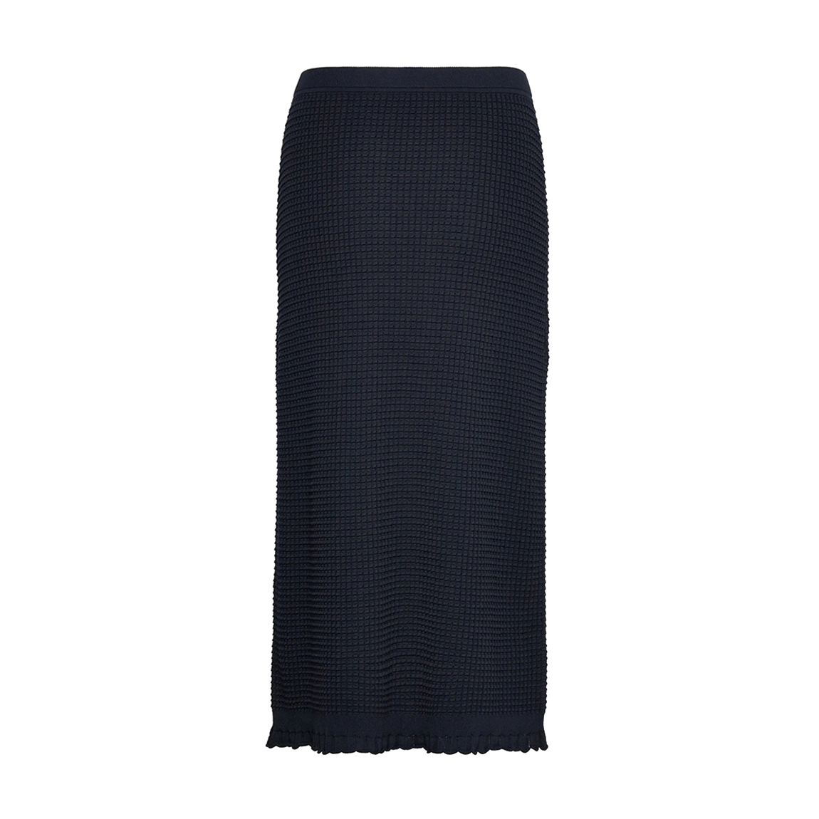 Navy Bristol Cotton Blend Midi Skirt main product photo
