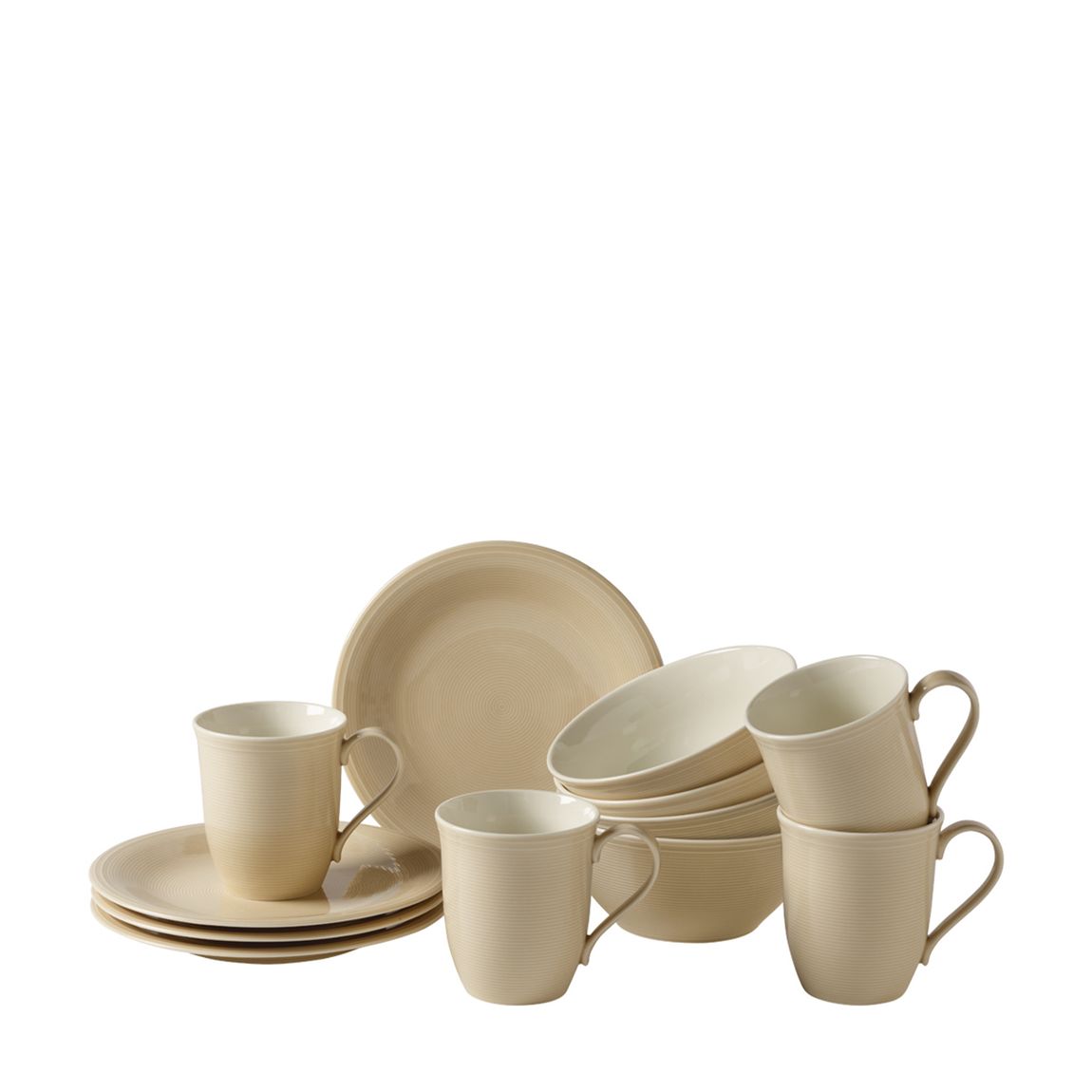 12 Piece Colour Loop Sand Breakfast Set main product photo