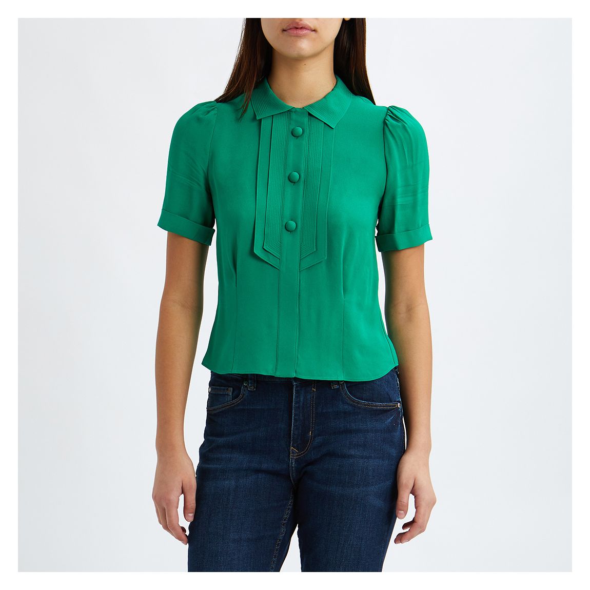 Green Shrimpton Woven Top main product photo