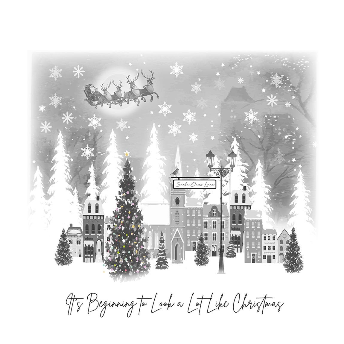 Pack of 12 Town Christmas Cards main product photo