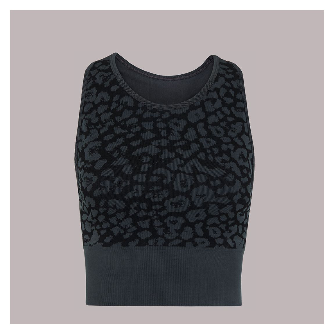 Black Animal Print Seamless Sports Bra main product photo
