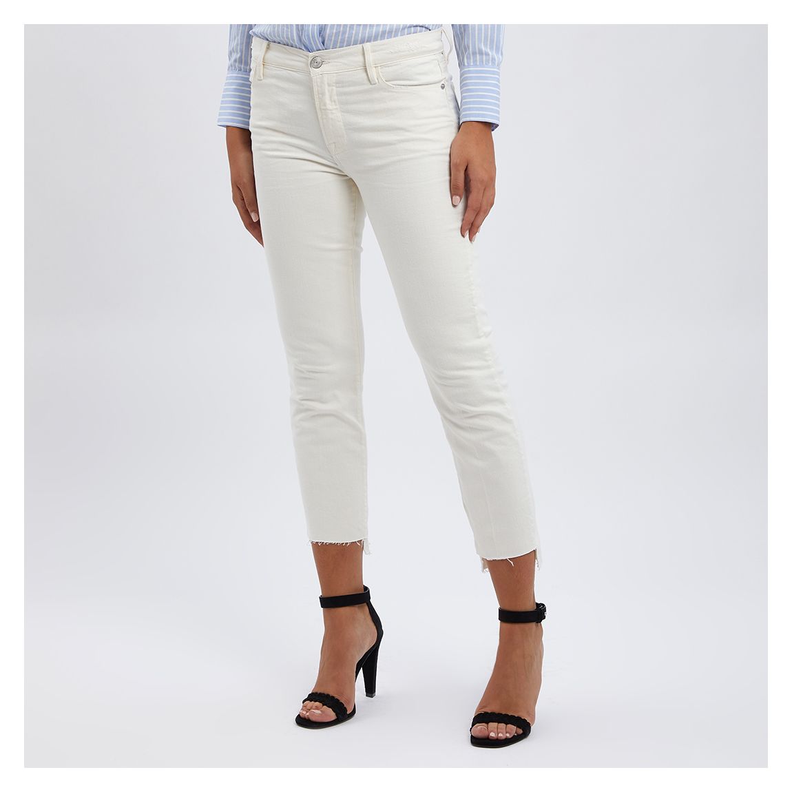 White Le High Straight Stretch Jeans main product photo