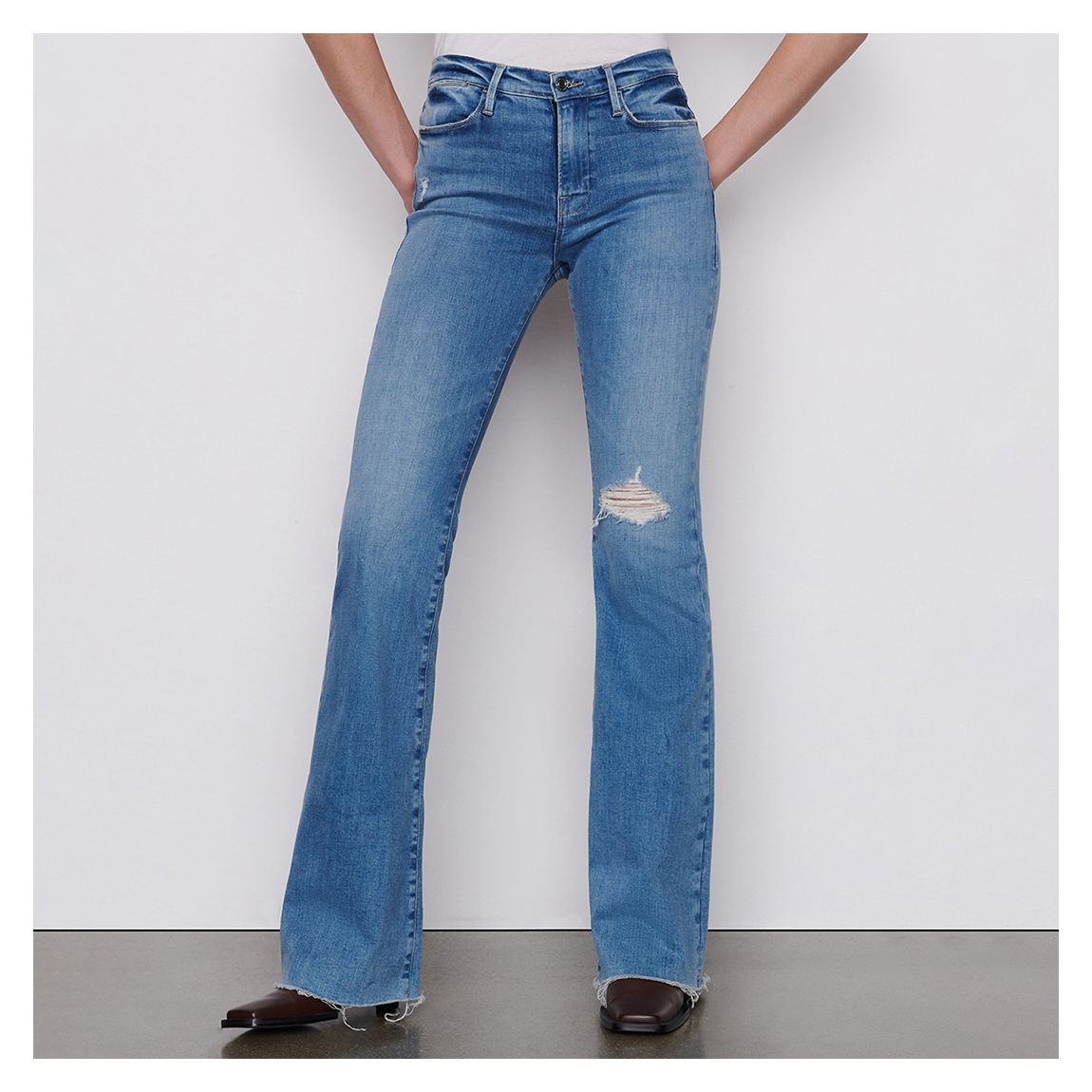 Mid Blue Le High Flare Stretch Jeans main product photo