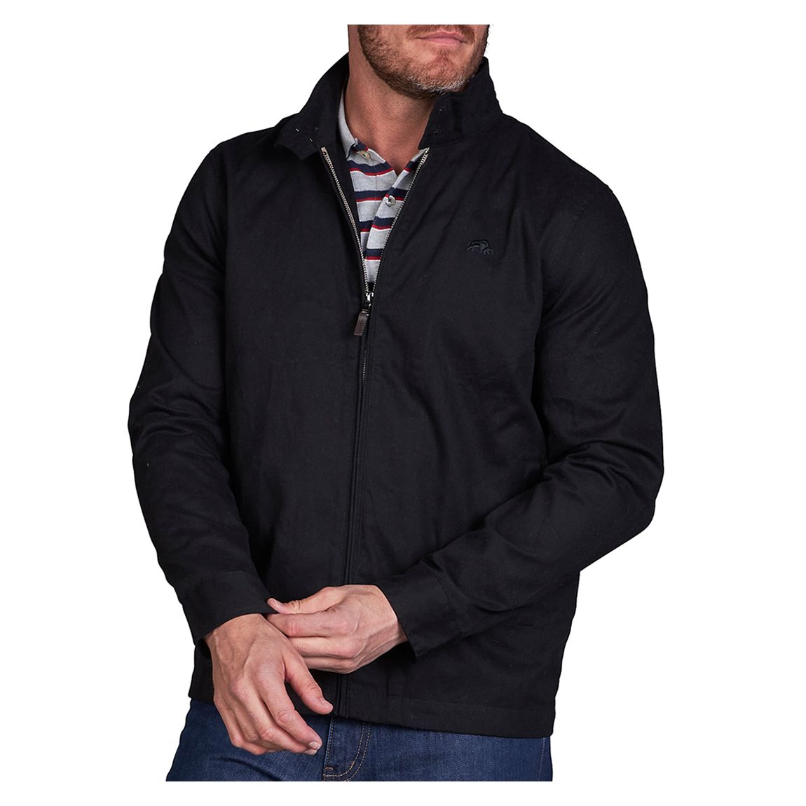 Black Cotton Harrington Jacket main product photo