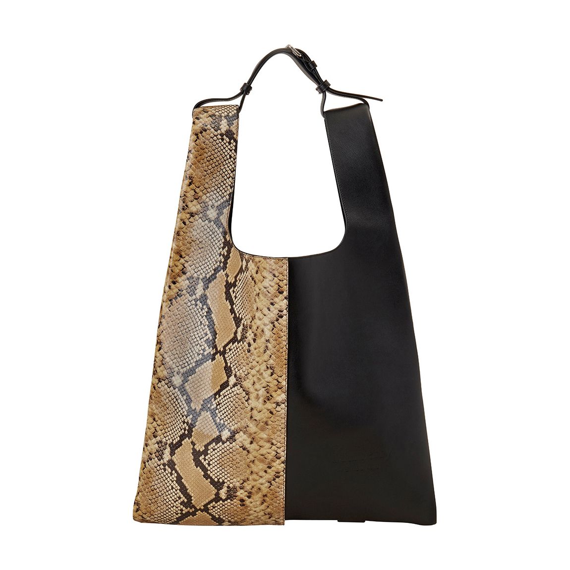 Sable Black Oversized Portobello Print Python Tote main product photo