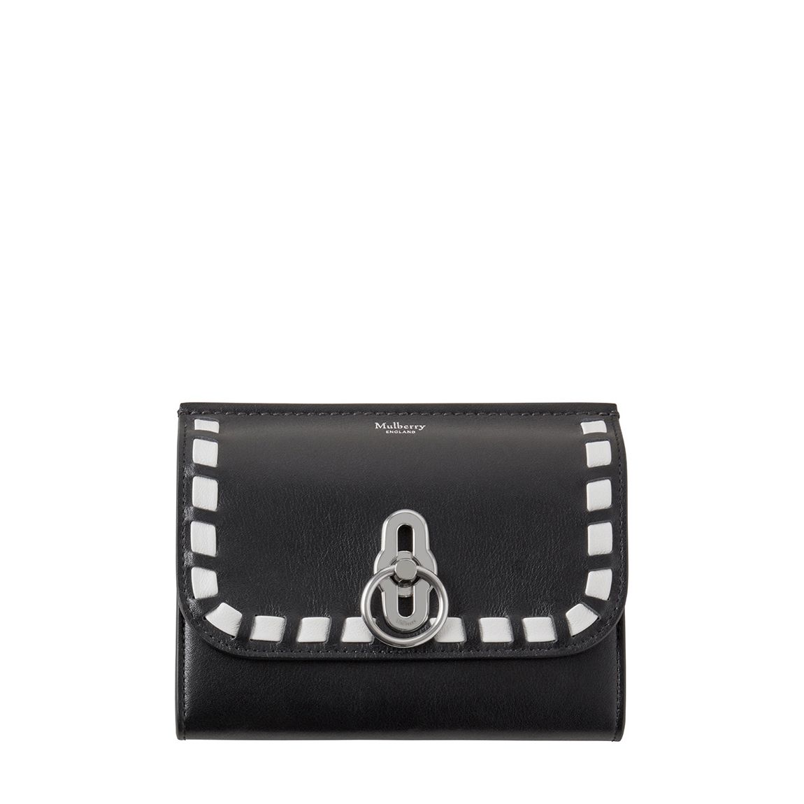 Black White Amberley Whipstitch Medium Wallet main product photo