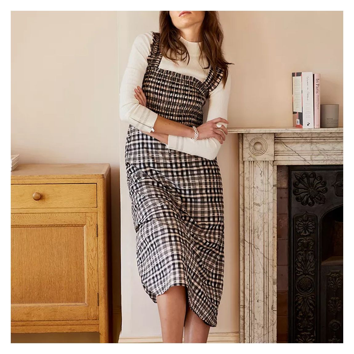 Multi Gingham Cotton Midi Dress main product photo