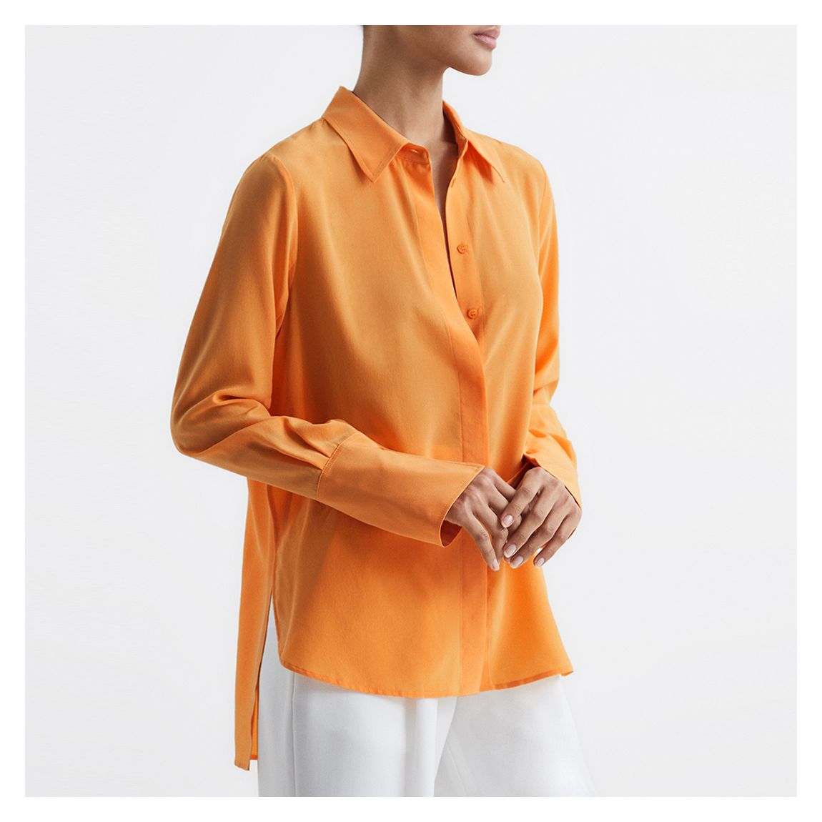 Orange Kia Silk Shirt main product photo