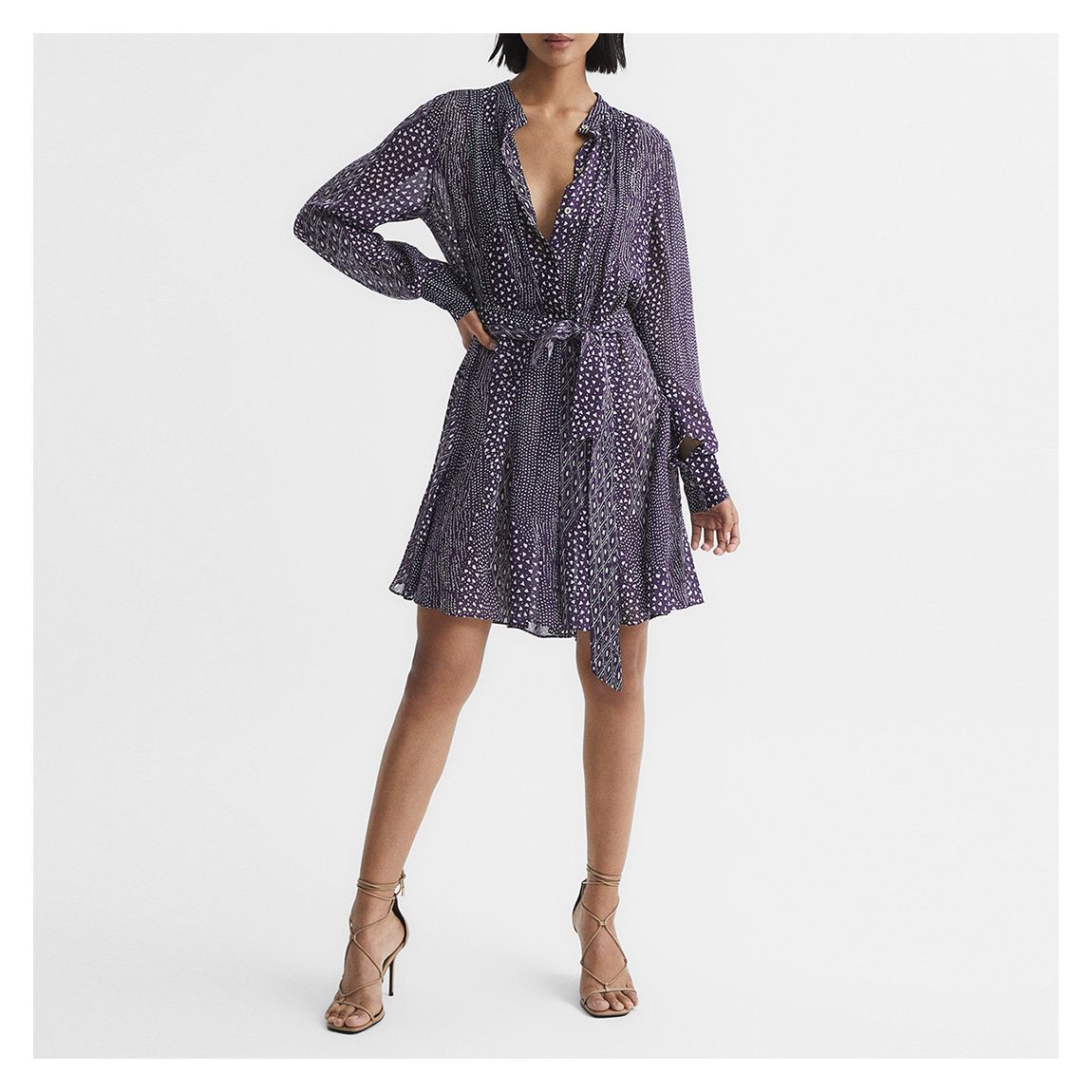 Purple Luella Printed Mini Dress main product photo