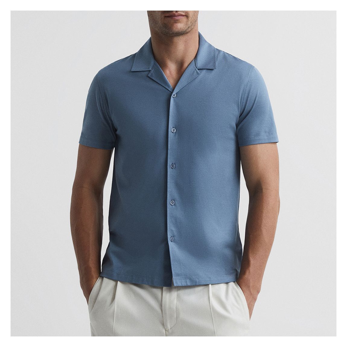 Blue Caspa Short Sleeve Cotton Shirt main product photo