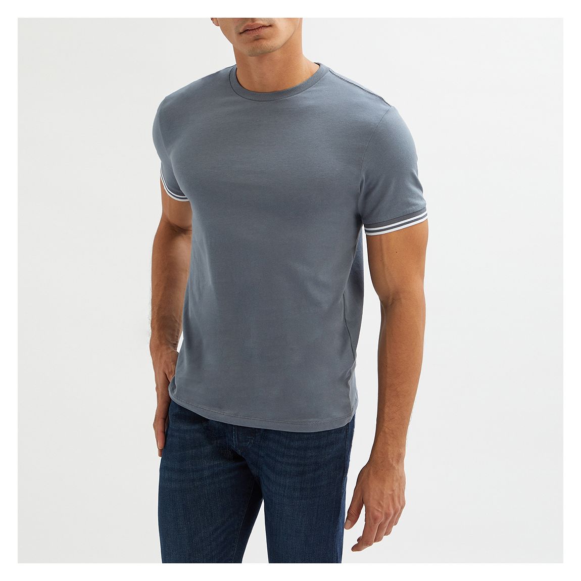 Blue Harrison Contrast Tipping T-Shirt main product photo
