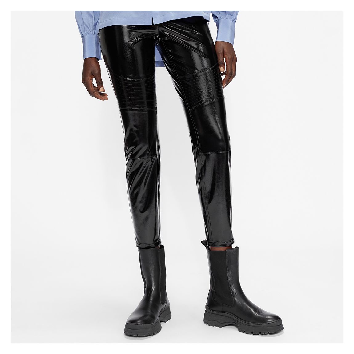 Black Dionie Vinyl Biker Trouser main product photo