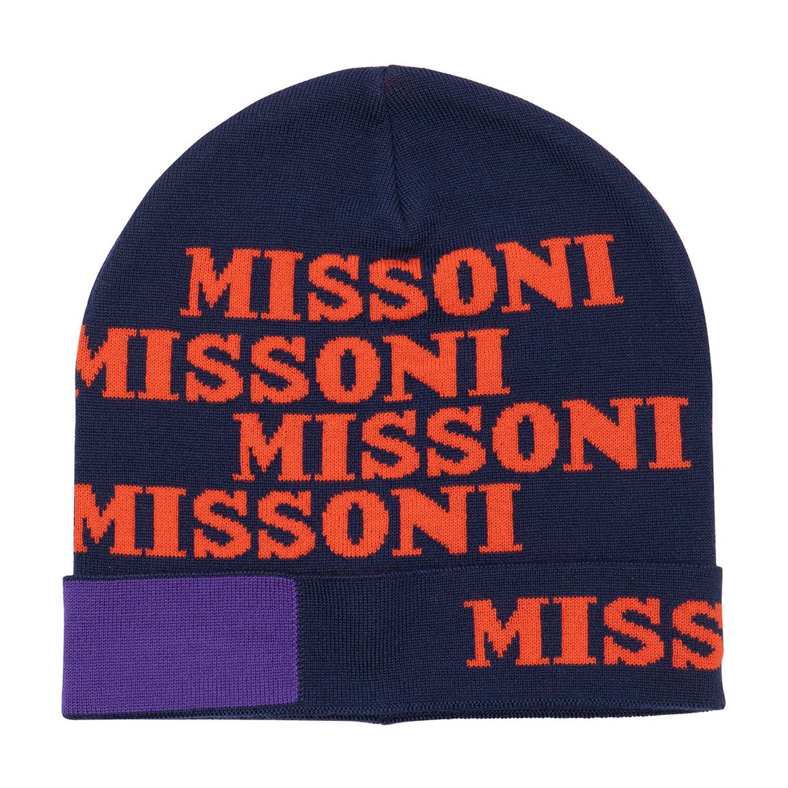 Blue Purple Red Knitted Beanie main product photo