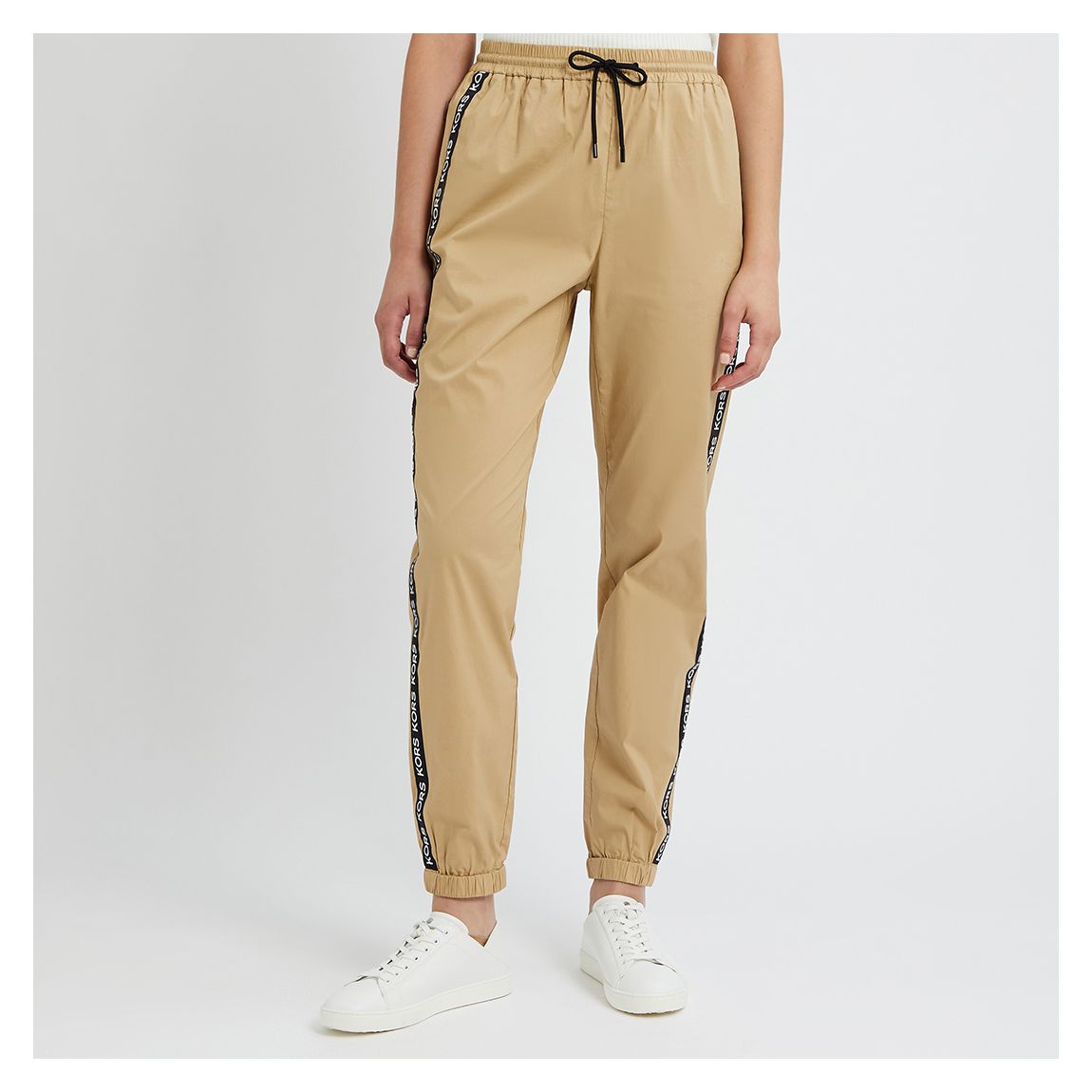 Beige Logo Cotton Pull On Trouser main product photo