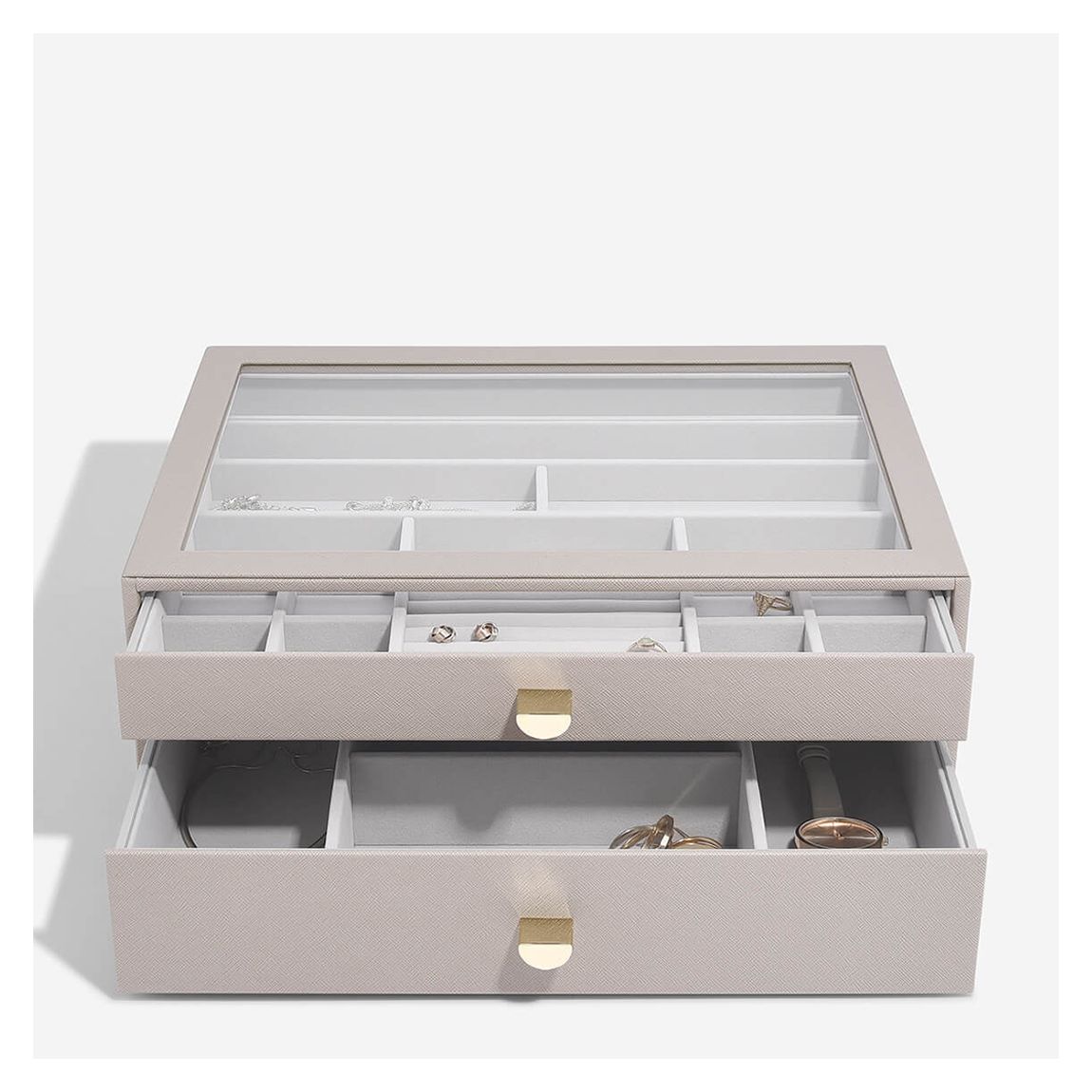 Taupe Supersize Jewellery Box - Set of 2 (with drawers) main product photo