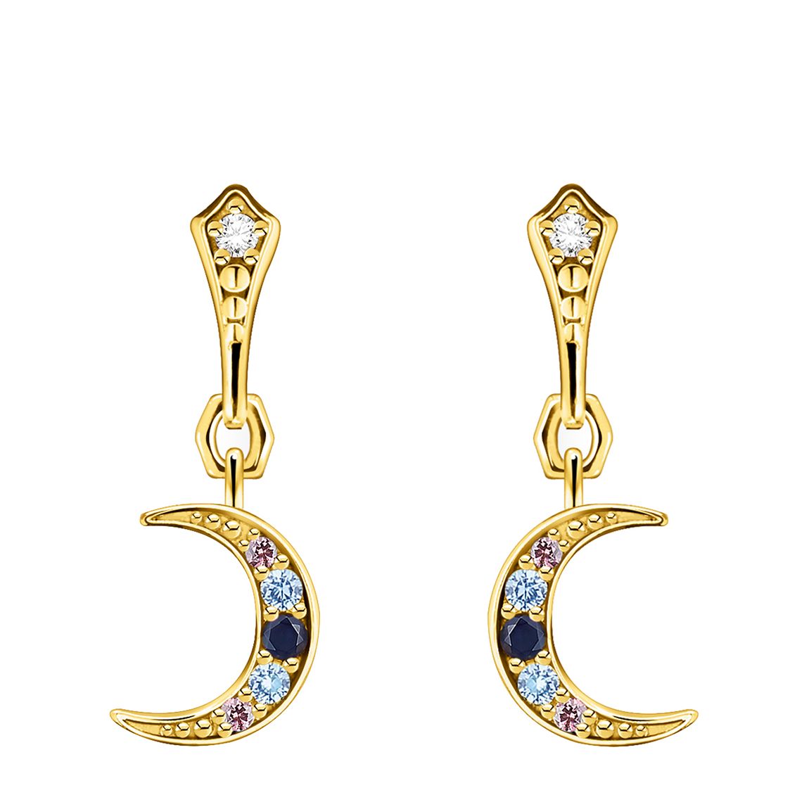 18K Yellow Gold Plating Dark Blue Earrings main product photo
