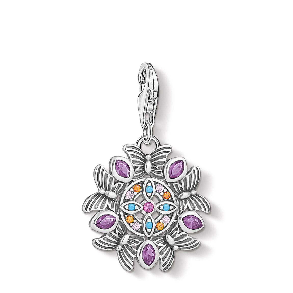 925 Sterling Silver Orange Amulet Kaleidoscope Charm Pendant main product photo