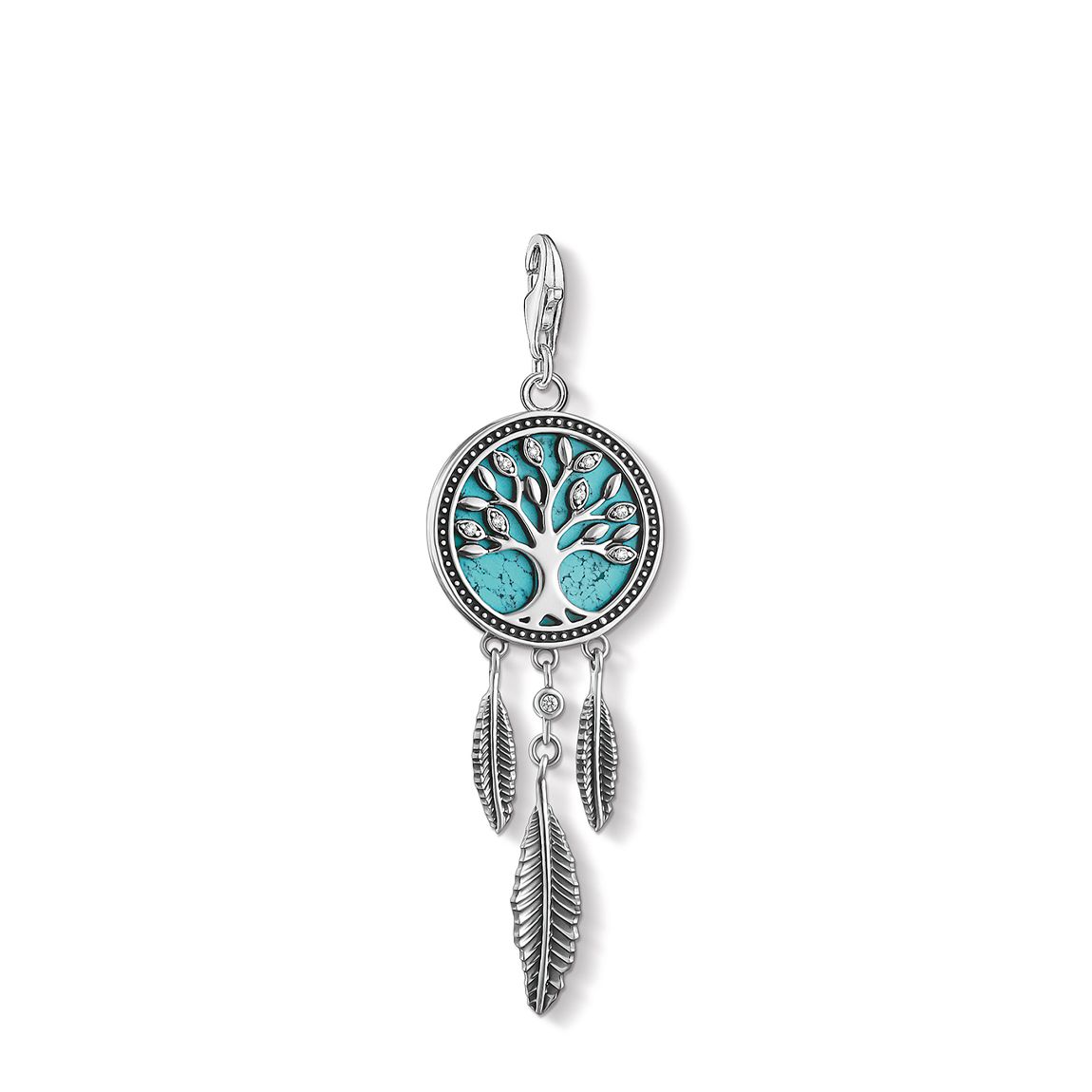 925 Sterling Silver Dreamcatcher Tree Of Love Charm Pendant main product photo