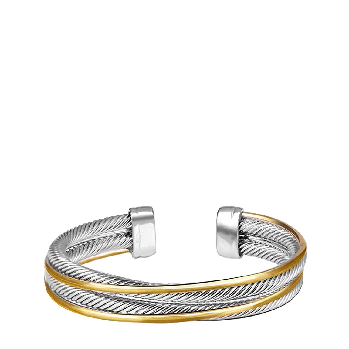 18K Gold Two Tone Cuff Bangle main product photo