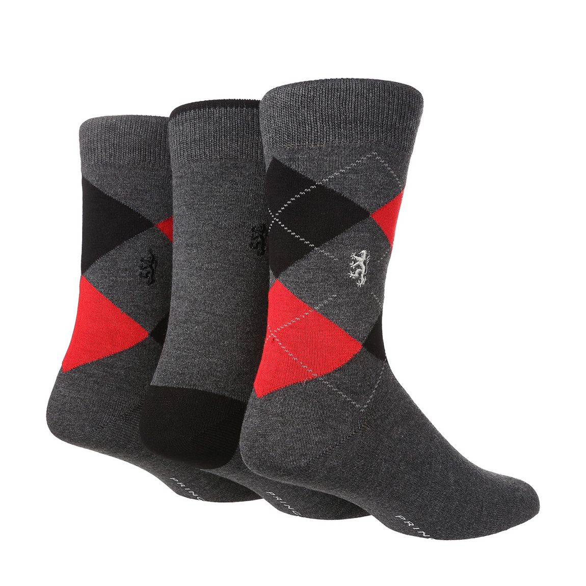 Grey 3 Pack Pringle Argyle Socks main product photo
