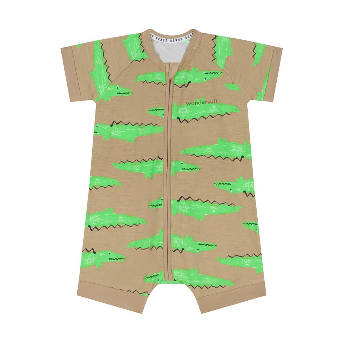 Green Sneaky Croc Short Zippy Romper main product photo