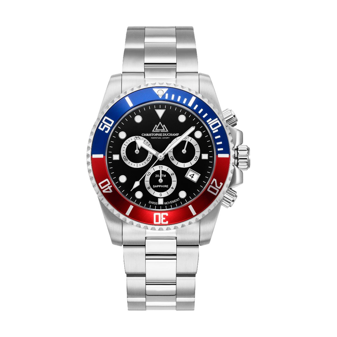 Men's Marine Chrono Blue, Red, Black & Silver Watch 44mm main product photo