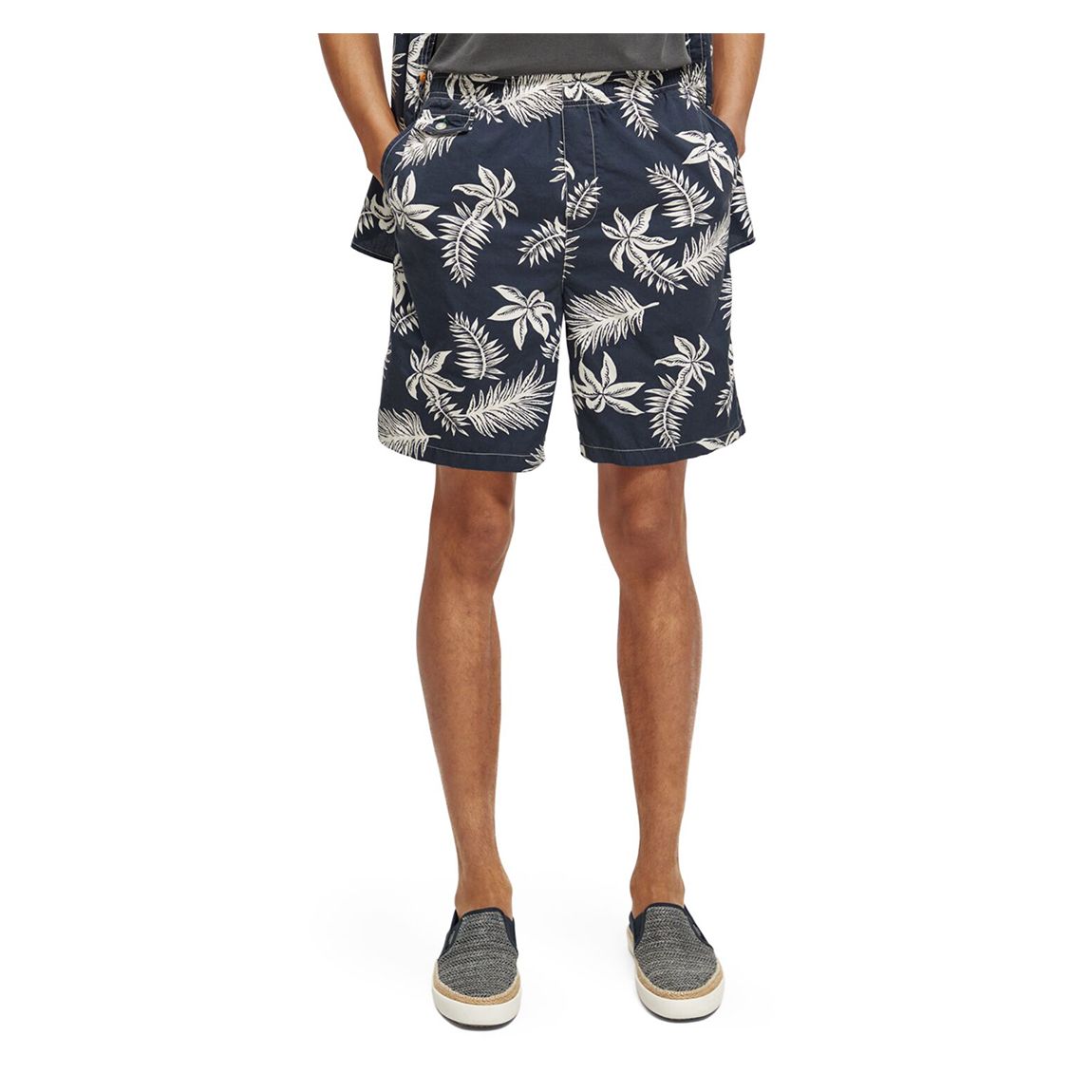 Navy Printed Relaxed Short main product photo