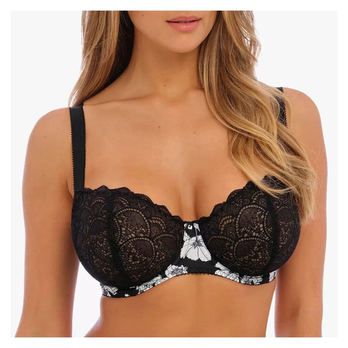 Black Olivia Vertical Seam Bra main product photo