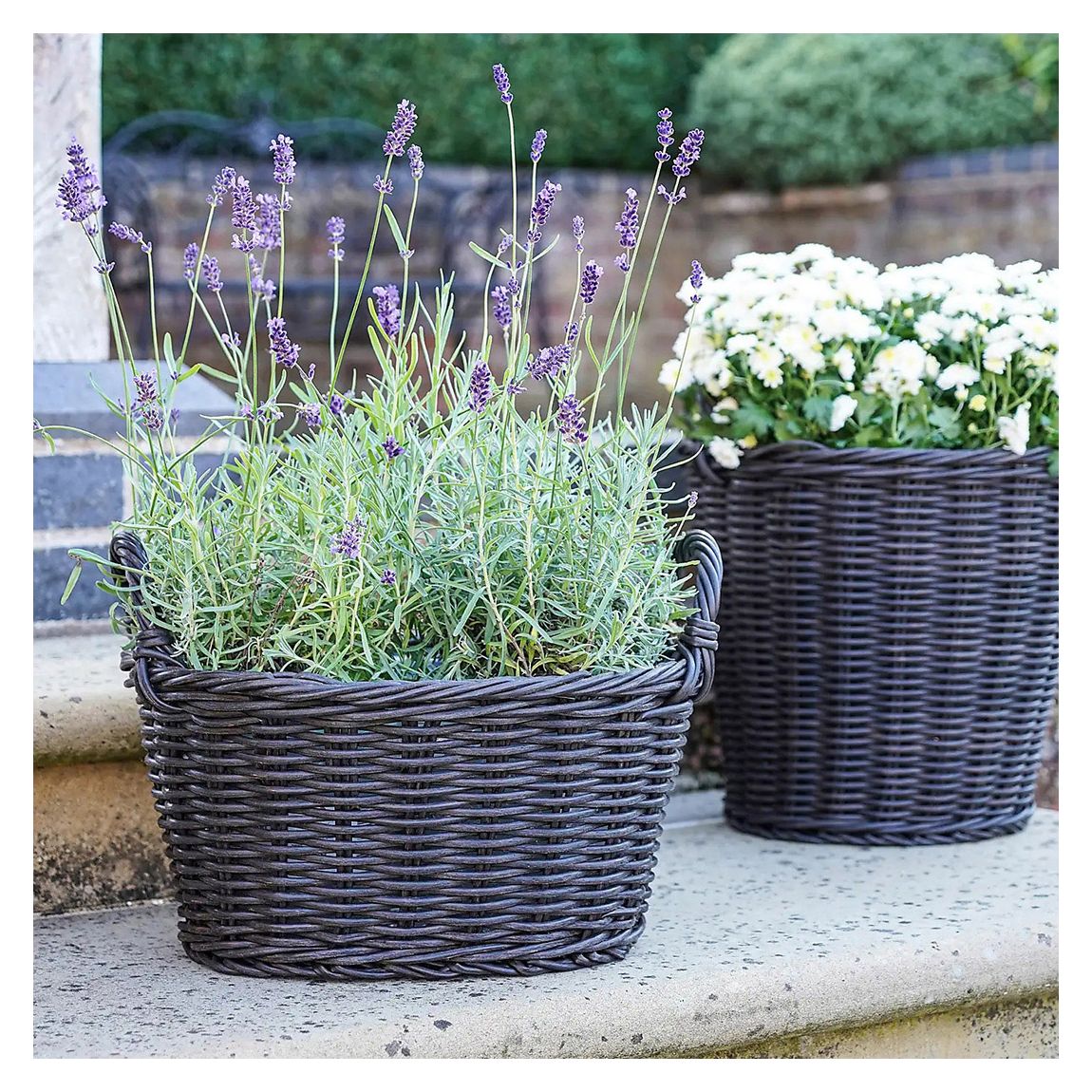 Polyrattan Lined Basket Natural H28Cm D38Cm main product photo