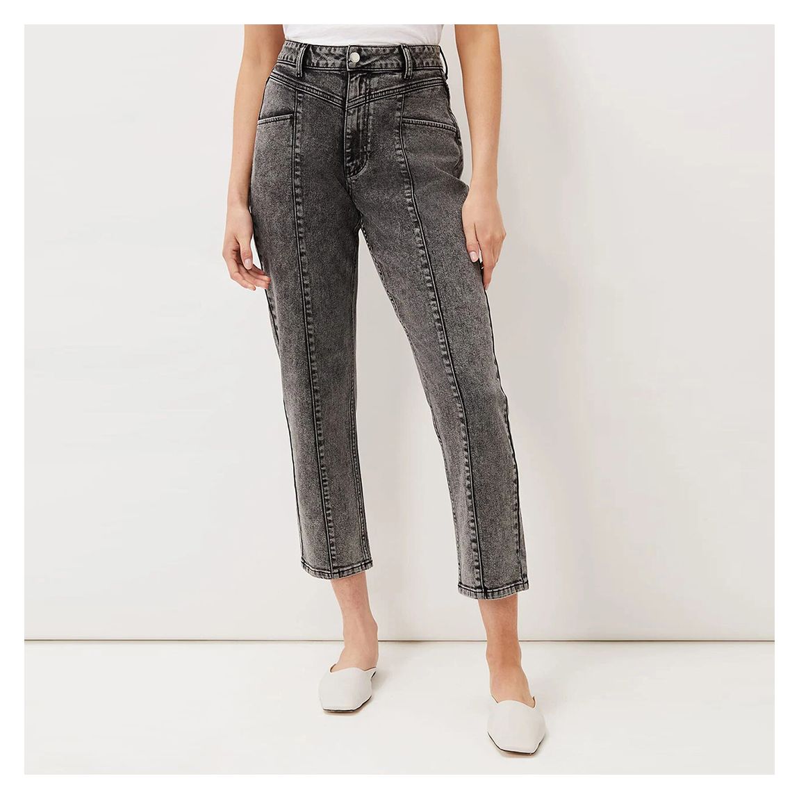 Washed Black Lou Mom Stretch Jeans main product photo