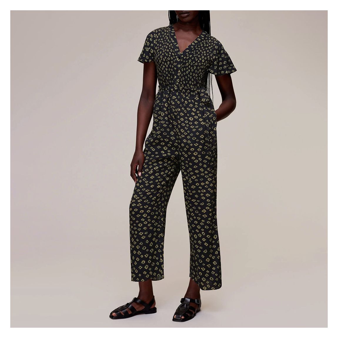 Black Abstract Print Jumpsuit main product photo
