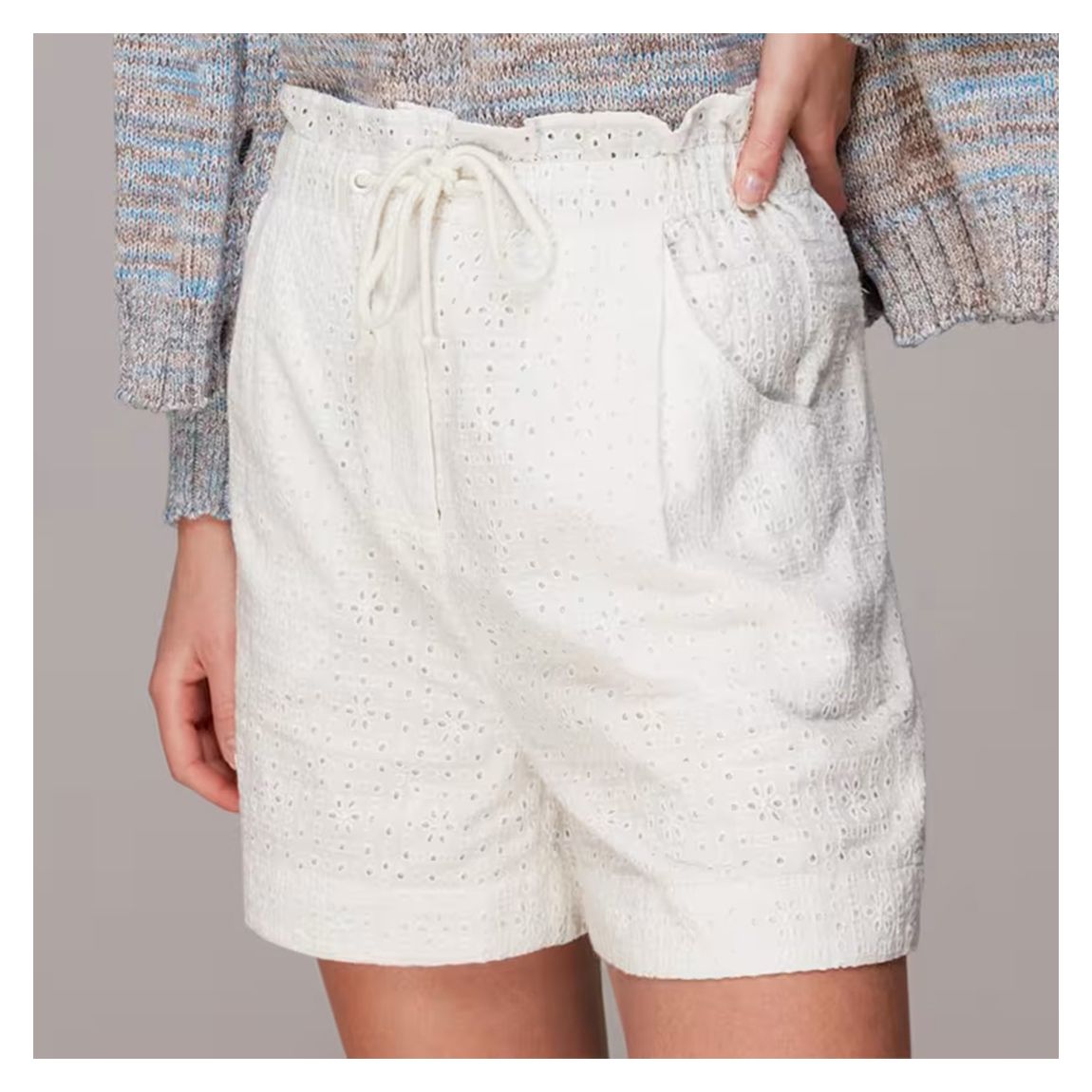 White Jules Broderie Shorts main product photo