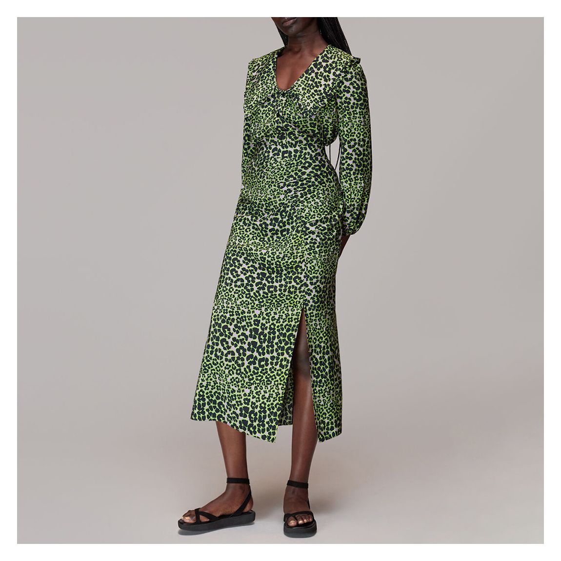 Green Fluro Animal Ruched Skirt main product photo