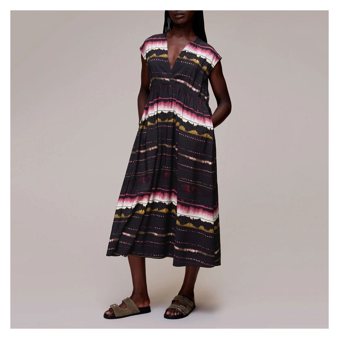 Black Amelie Printed Trapeze Dress main product photo